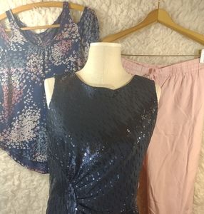 Eliza j sequin dress navy size 8 and 2 ND outfit